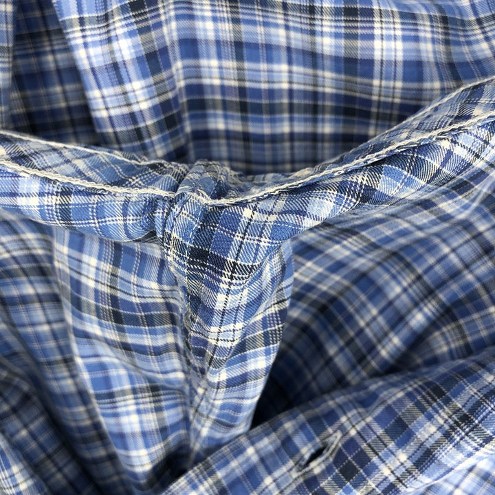 Ralph Lauren Classic Fit Long Sleeve Button Down Check Shirt, Men's Size L cotton Blue type light blue Vintage Second Hand