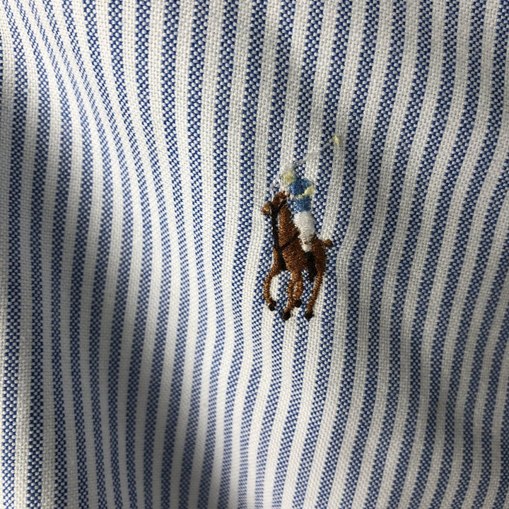 Ralph Lauren Striped Pattern Long-Sleeve Button-Down Striped Shirt, Men's Size M (approx.) cotton Blue type light blue Vintage Second Hand