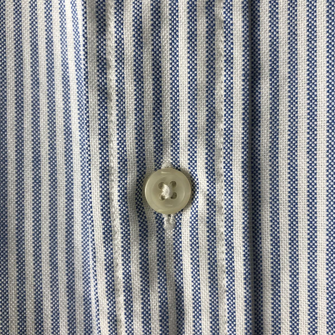 Ralph Lauren Striped Pattern Long-Sleeve Button-Down Striped Shirt, Men's Size M (approx.) cotton Blue type light blue Vintage Second Hand