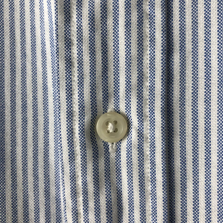 Ralph Lauren Striped Pattern Long-Sleeve Button-Down Striped Shirt, Men's Size M (approx.) cotton Blue type light blue Vintage Second Hand
