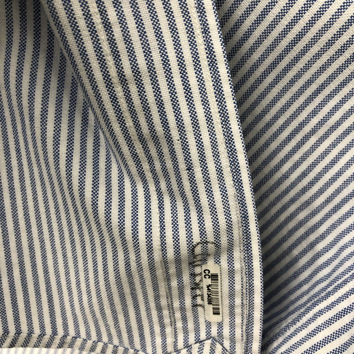 Ralph Lauren Striped Pattern Long-Sleeve Button-Down Striped Shirt, Men's Size M (approx.) cotton Blue type light blue Vintage Second Hand