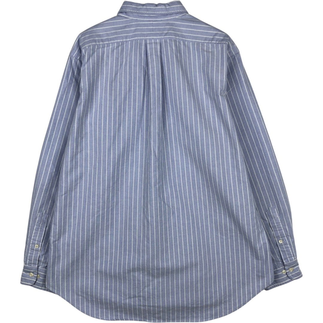 Ralph Lauren Classic Fit Long Sleeve Button Down Striped Shirt, Men's Size L cotton blue type Vintage Second Hand