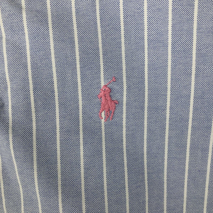 Ralph Lauren Classic Fit Long Sleeve Button Down Striped Shirt, Men's Size L cotton blue type Vintage Second Hand