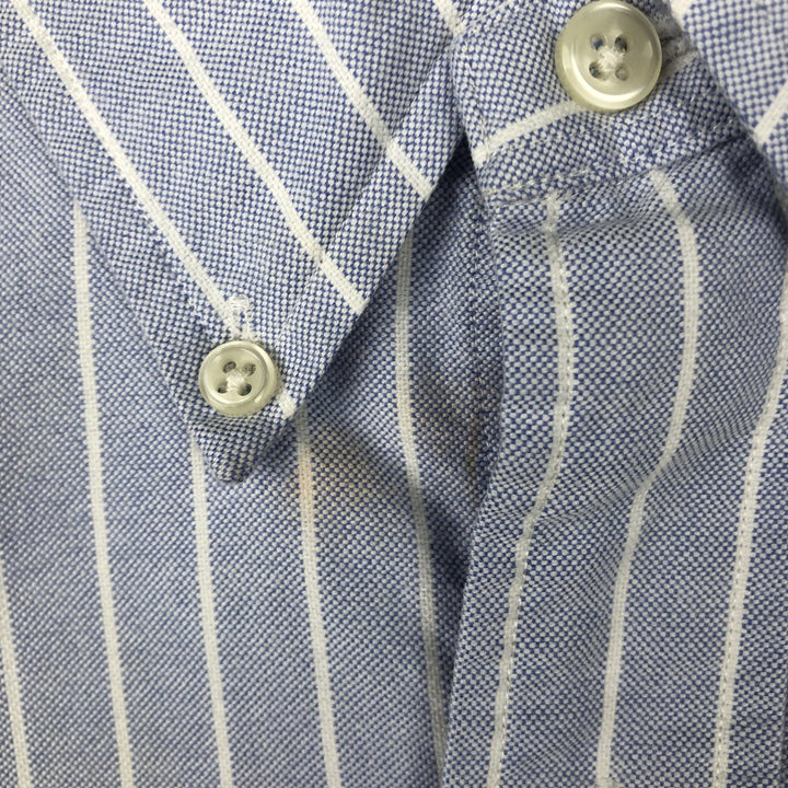 Ralph Lauren Classic Fit Long Sleeve Button Down Striped Shirt, Men's Size L cotton blue type Vintage Second Hand