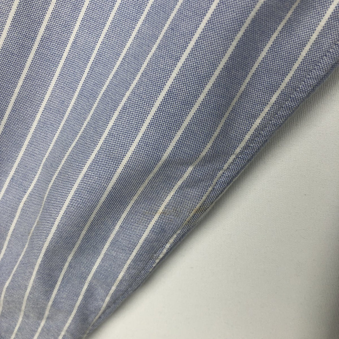 Ralph Lauren Classic Fit Long Sleeve Button Down Striped Shirt, Men's Size L cotton blue type Vintage Second Hand