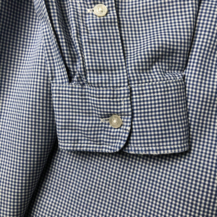 Ralph Lauren GOLF TILDEN Gingham Check Long-Sleeve Button-Down Check Shirt, Men's Size L (approx.) cotton blue type Vintage Second Hand