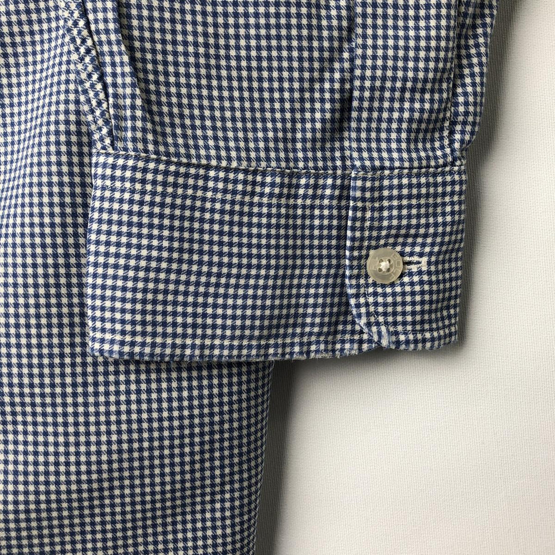 Ralph Lauren GOLF TILDEN Gingham Check Long-Sleeve Button-Down Check Shirt, Men's Size L (approx.) cotton blue type Vintage Second Hand