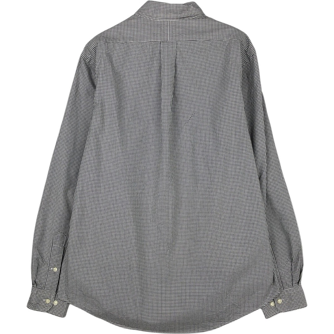 Ralph Lauren CUSTOM FIT Gingham Check Long Sleeve Button Down Check Shirt Men's L size cotton black type Vintage Second Hand