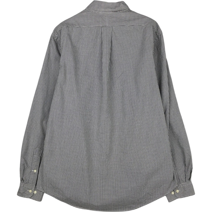 Ralph Lauren CUSTOM FIT Gingham Check Long Sleeve Button Down Check Shirt Men's L size cotton black type Vintage Second Hand