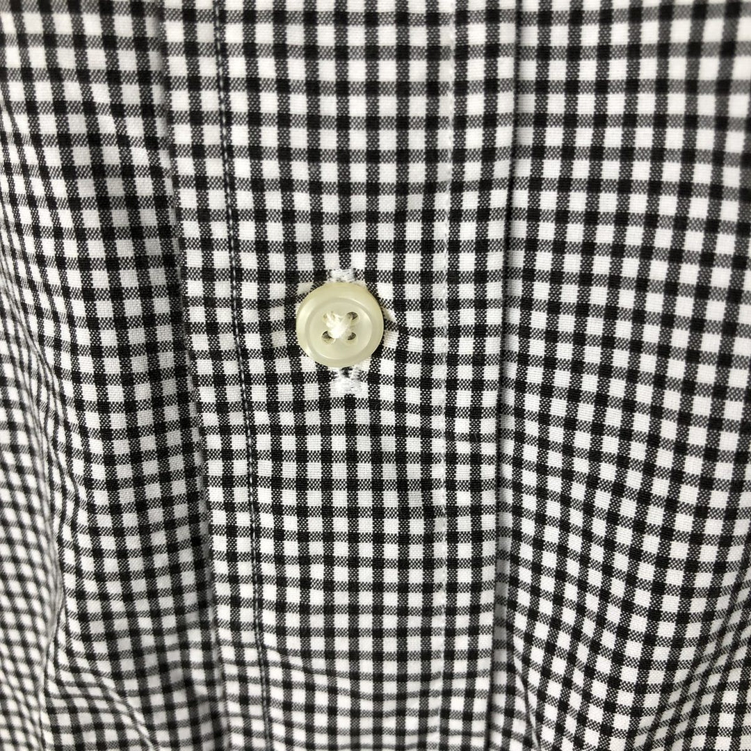 Ralph Lauren CUSTOM FIT Gingham Check Long Sleeve Button Down Check Shirt Men's L size cotton black type Vintage Second Hand
