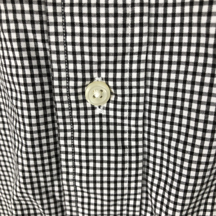 Ralph Lauren CUSTOM FIT Gingham Check Long Sleeve Button Down Check Shirt Men's L size cotton black type Vintage Second Hand