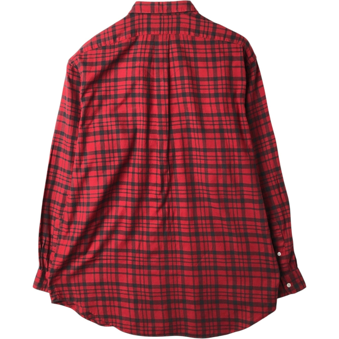 Ralph Lauren long sleeve button down check shirt, men's size L cotton red type Vintage Second Hand