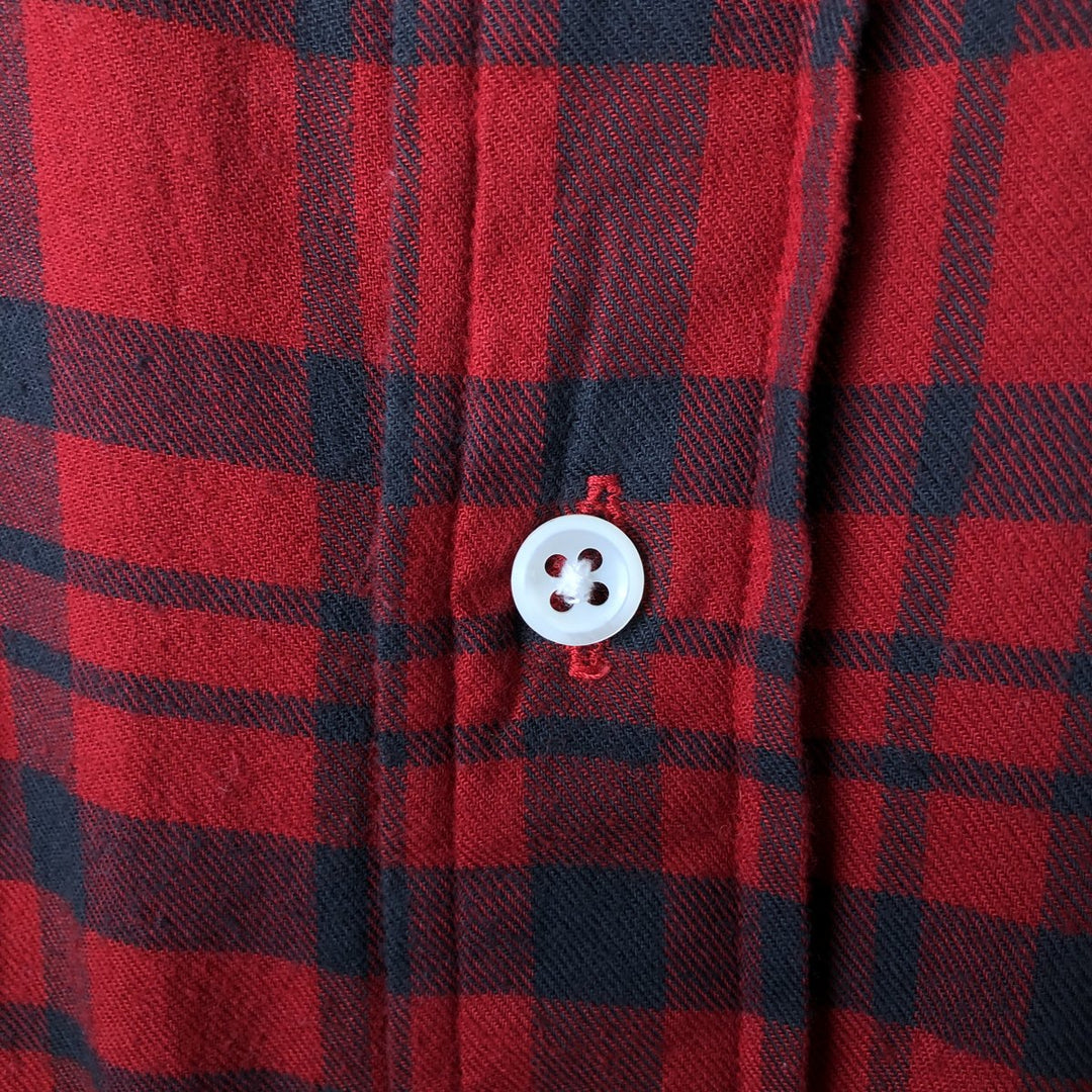Ralph Lauren long sleeve button down check shirt, men's size L cotton red type Vintage Second Hand