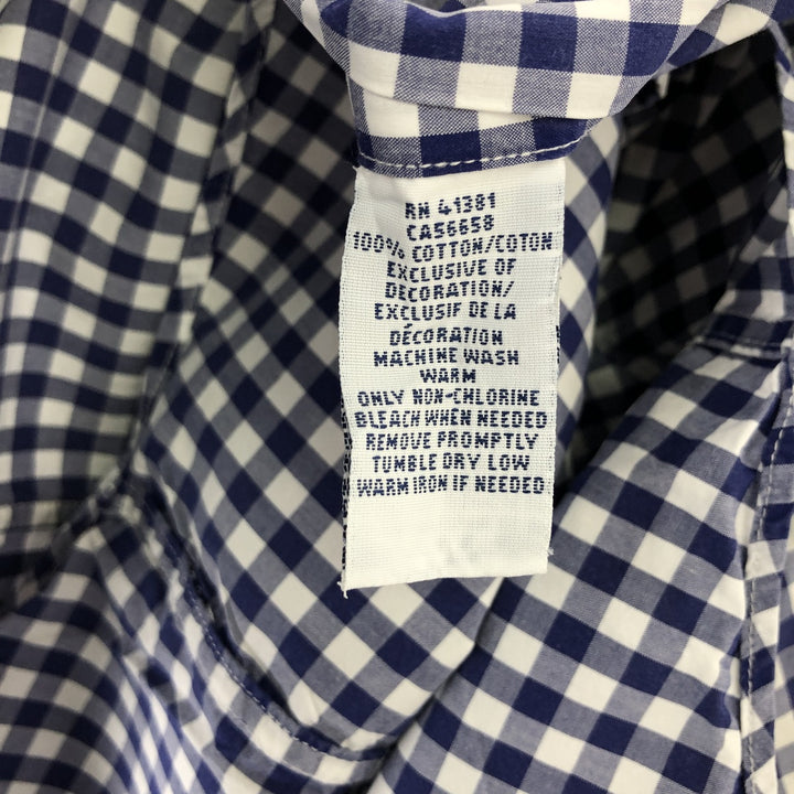 Ralph Lauren POLO RALPH LAUREN Long-Sleeve Button-Down Check Shirt, Men's Size L (approx.) cotton Purple type blue-purple Vintage Second Hand