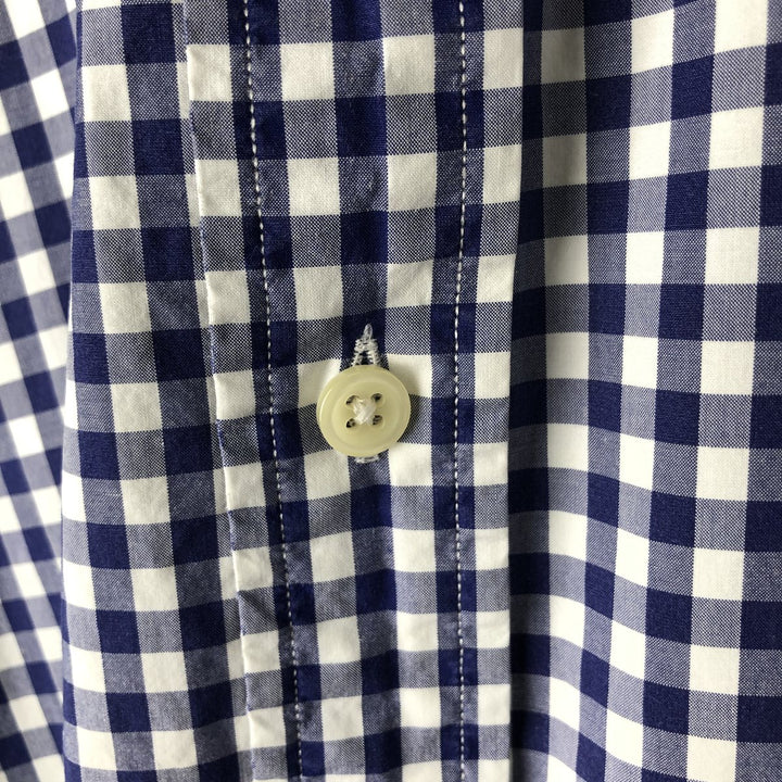 Ralph Lauren POLO RALPH LAUREN Long-Sleeve Button-Down Check Shirt, Men's Size L (approx.) cotton Purple type blue-purple Vintage Second Hand