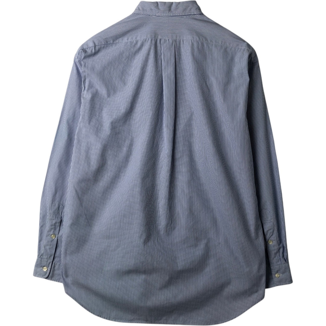Ralph Lauren BLAKE Stripe Pattern Long-Sleeve Button-Down Stripe Shirt, Men's Size L (approx.) cotton blue type Vintage Second Hand