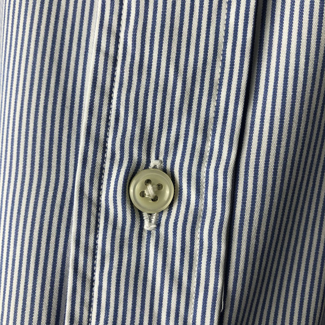 Ralph Lauren BLAKE Stripe Pattern Long-Sleeve Button-Down Stripe Shirt, Men's Size L (approx.) cotton blue type Vintage Second Hand