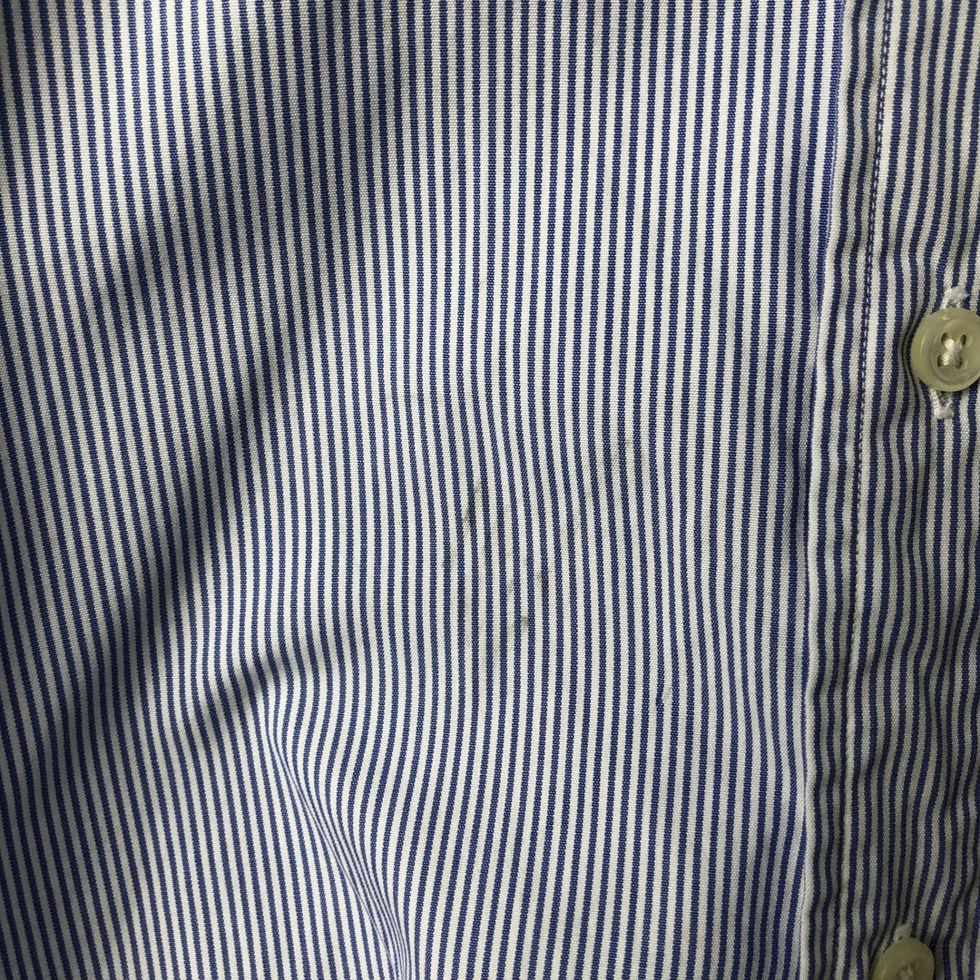 Ralph Lauren BLAKE Stripe Pattern Long-Sleeve Button-Down Stripe Shirt, Men's Size L (approx.) cotton blue type Vintage Second Hand
