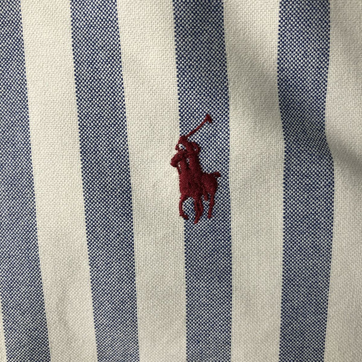 Ralph Lauren long sleeve button down striped shirt, men's size L cotton Purple type blue-purple Vintage Second Hand