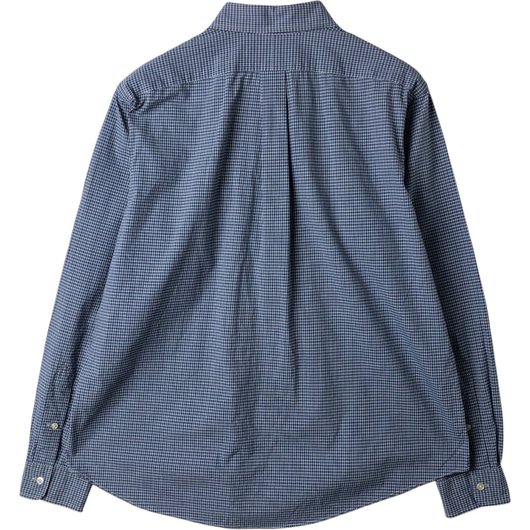 Ralph Lauren long sleeve button down check shirt, men's size L cotton blue type Vintage Second Hand