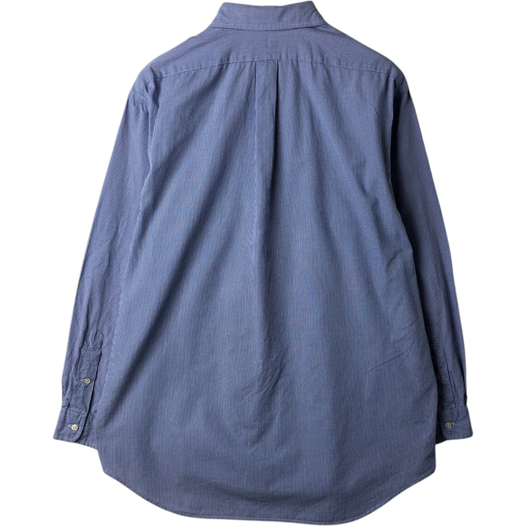 Ralph Lauren BLAKE long sleeve button down check shirt, men's size L cotton Blue type light blue Vintage Second Hand