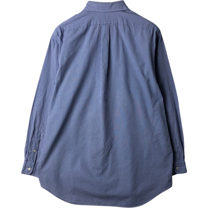 Ralph Lauren BLAKE long sleeve button down check shirt, men's size L cotton Blue type light blue Vintage Second Hand