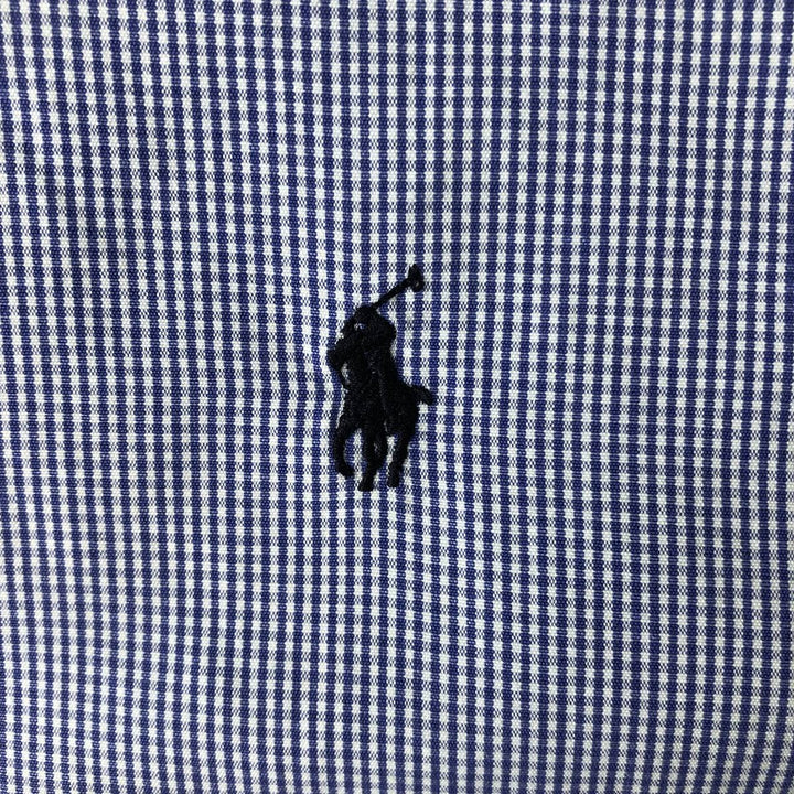 Ralph Lauren BLAKE long sleeve button down check shirt, men's size L cotton Blue type light blue Vintage Second Hand