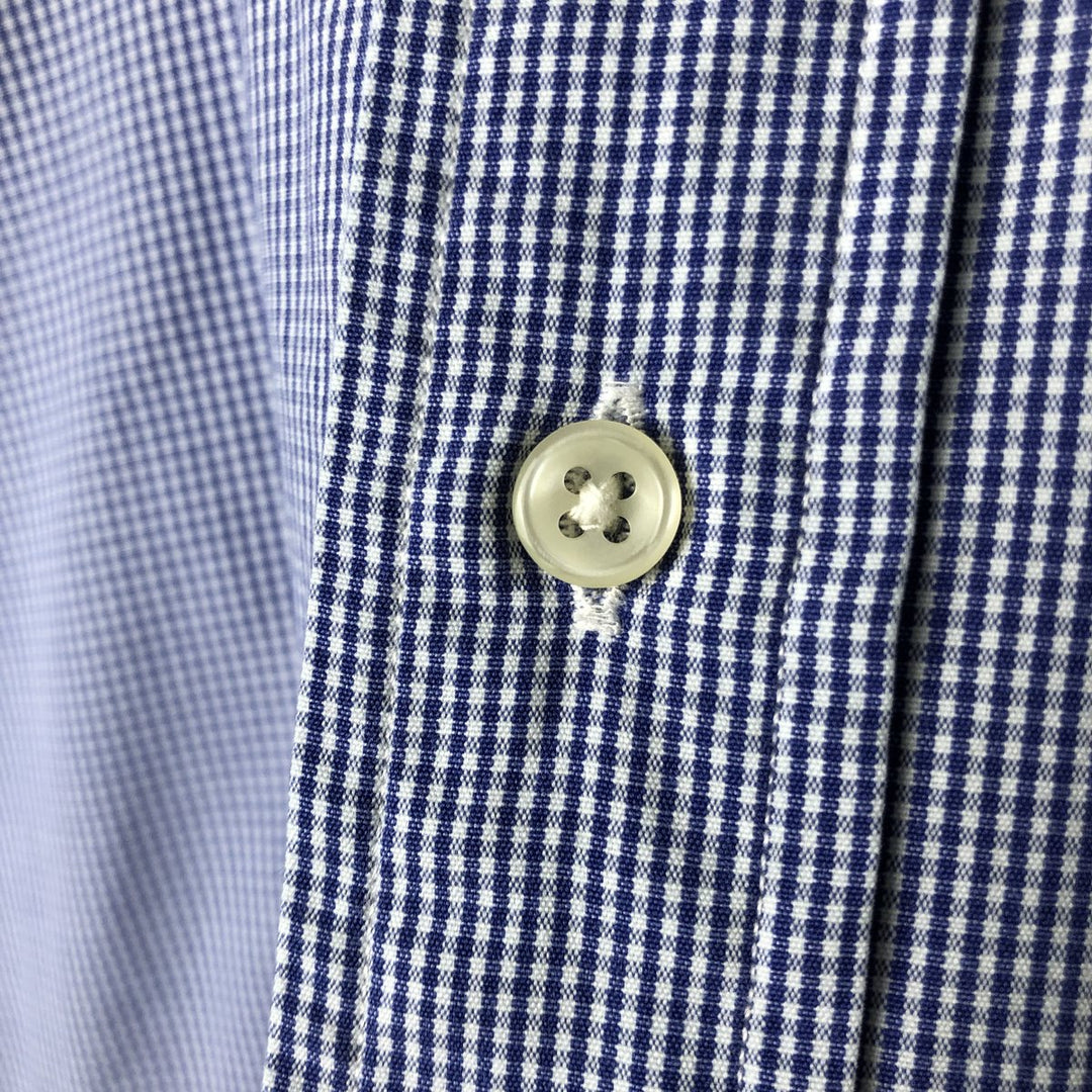 Ralph Lauren BLAKE long sleeve button down check shirt, men's size L cotton Blue type light blue Vintage Second Hand
