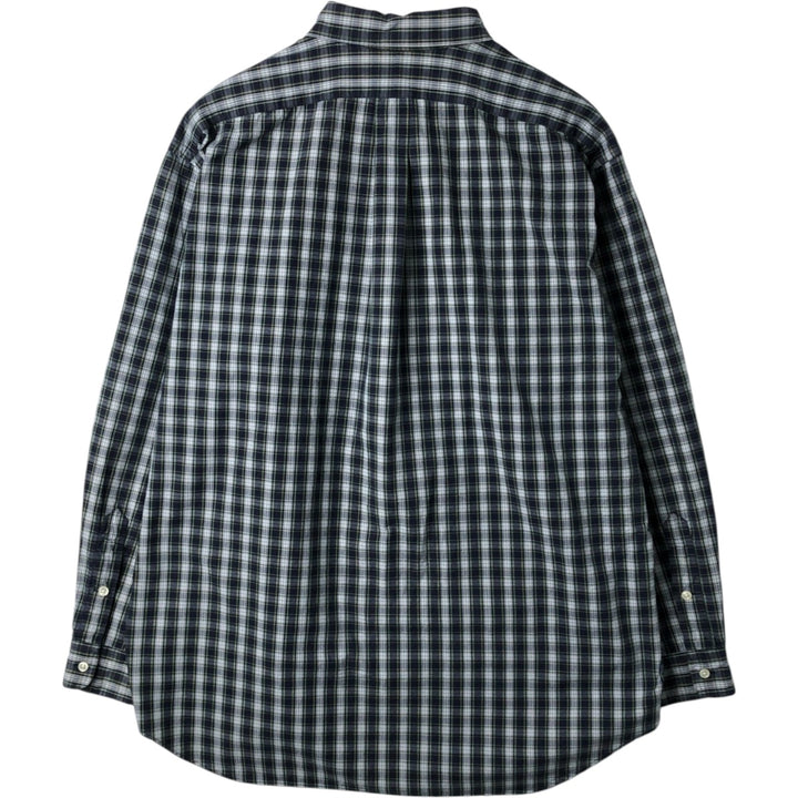 Ralph Lauren BLAKE long sleeve button down check shirt, men's XL size cotton navy blue type Vintage Second Hand