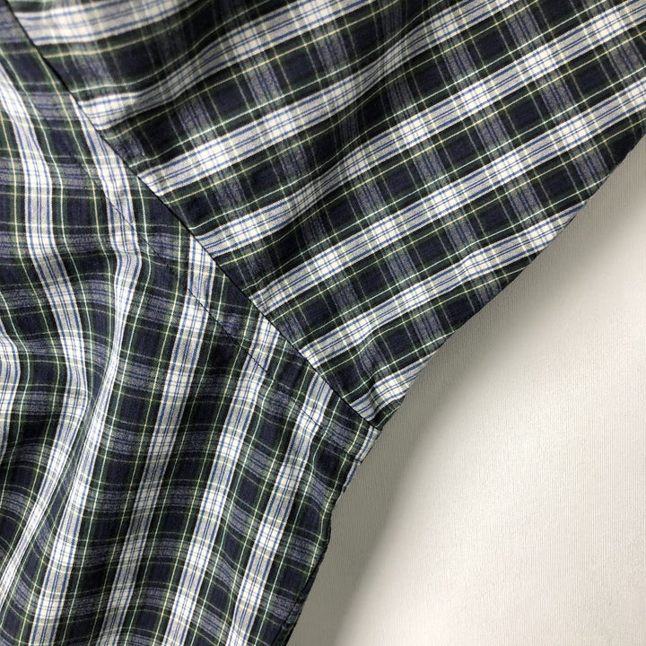 Ralph Lauren BLAKE long sleeve button down check shirt, men's XL size cotton navy blue type Vintage Second Hand