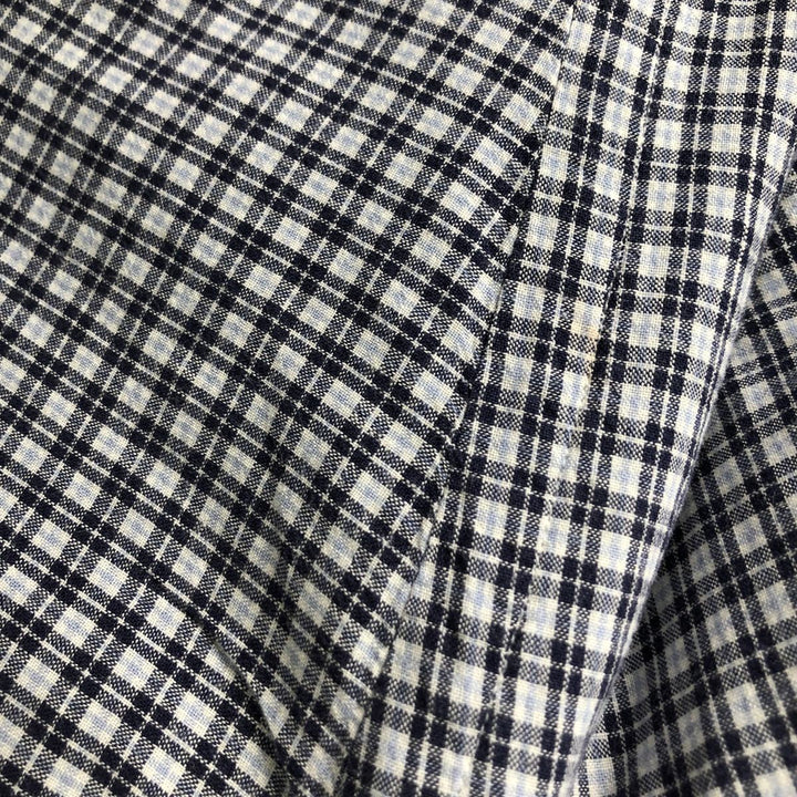 Ralph Lauren BLAKE Check Pattern Long Sleeve Button-Down Check Shirt, Men's Size Medium cotton navy blue type Vintage Second Hand