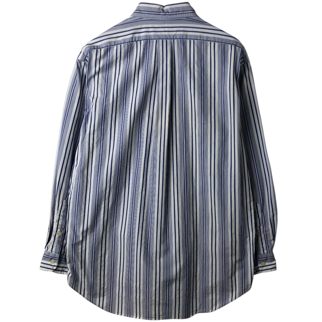 Ralph Lauren GOLF BLAKE Stripe Pattern Long-Sleeve Button-Down Stripe Shirt, Men's Size L (approx.) cotton Purple type blue-purple Vintage Second Hand