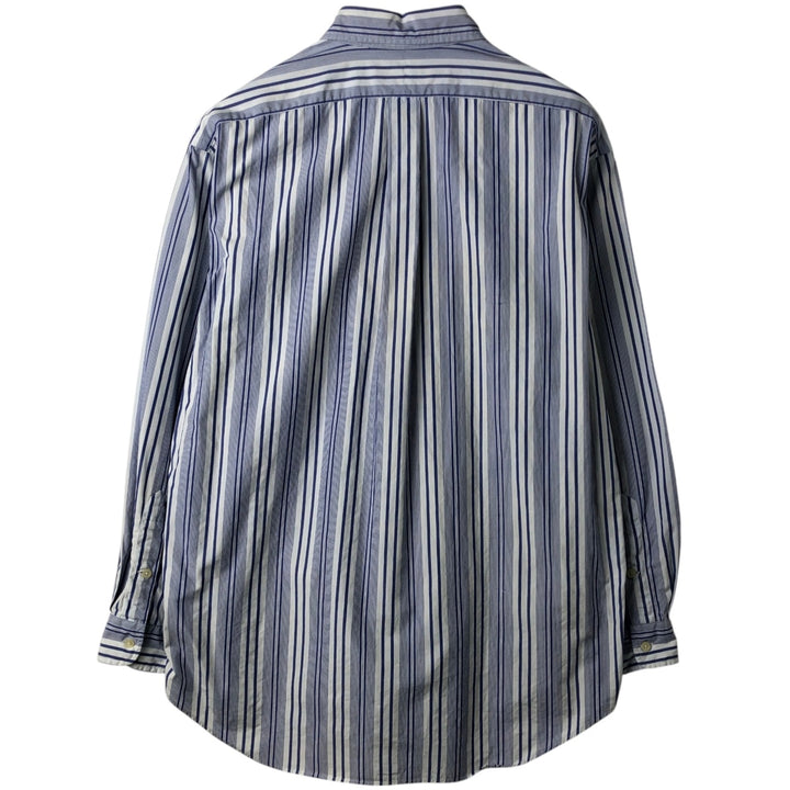 Ralph Lauren GOLF BLAKE Stripe Pattern Long-Sleeve Button-Down Stripe Shirt, Men's Size L (approx.) cotton Purple type blue-purple Vintage Second Hand