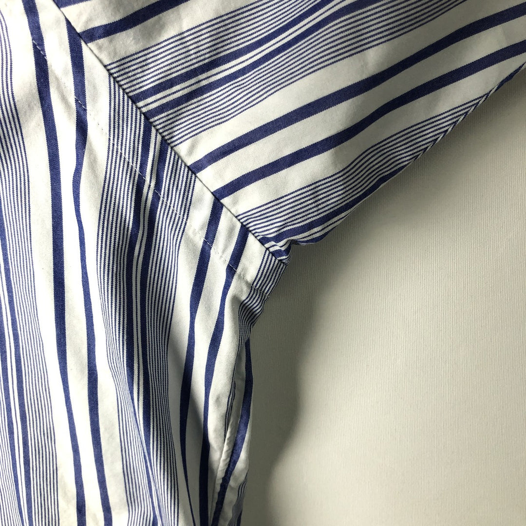 Ralph Lauren GOLF BLAKE Stripe Pattern Long-Sleeve Button-Down Stripe Shirt, Men's Size L (approx.) cotton Purple type blue-purple Vintage Second Hand