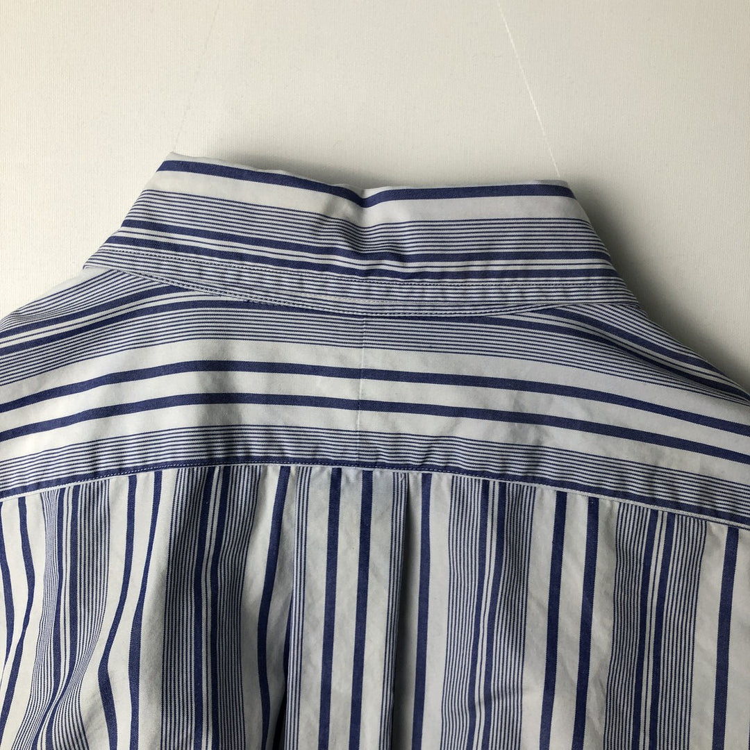 Ralph Lauren GOLF BLAKE Stripe Pattern Long-Sleeve Button-Down Stripe Shirt, Men's Size L (approx.) cotton Purple type blue-purple Vintage Second Hand