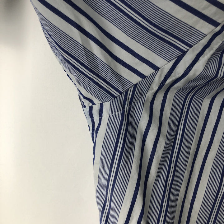 Ralph Lauren GOLF BLAKE Stripe Pattern Long-Sleeve Button-Down Stripe Shirt, Men's Size L (approx.) cotton Purple type blue-purple Vintage Second Hand