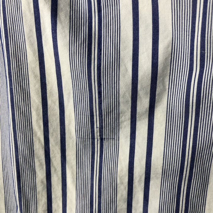Ralph Lauren GOLF BLAKE Stripe Pattern Long-Sleeve Button-Down Stripe Shirt, Men's Size L (approx.) cotton Purple type blue-purple Vintage Second Hand