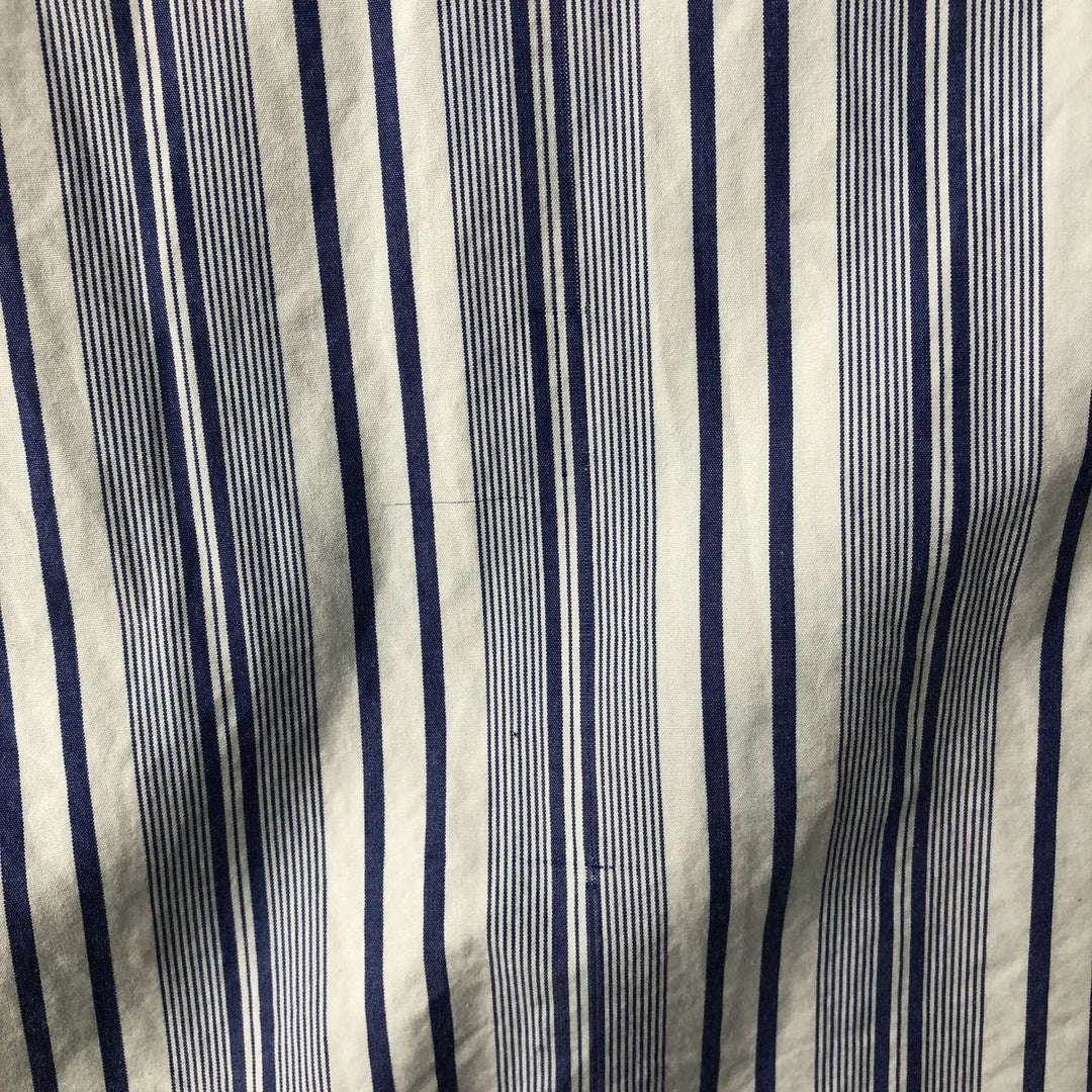 Ralph Lauren GOLF BLAKE Stripe Pattern Long-Sleeve Button-Down Stripe Shirt, Men's Size L (approx.) cotton Purple type blue-purple Vintage Second Hand
