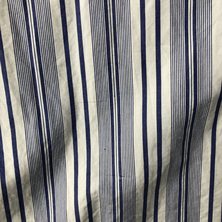 Ralph Lauren GOLF BLAKE Stripe Pattern Long-Sleeve Button-Down Stripe Shirt, Men's Size L (approx.) cotton Purple type blue-purple Vintage Second Hand