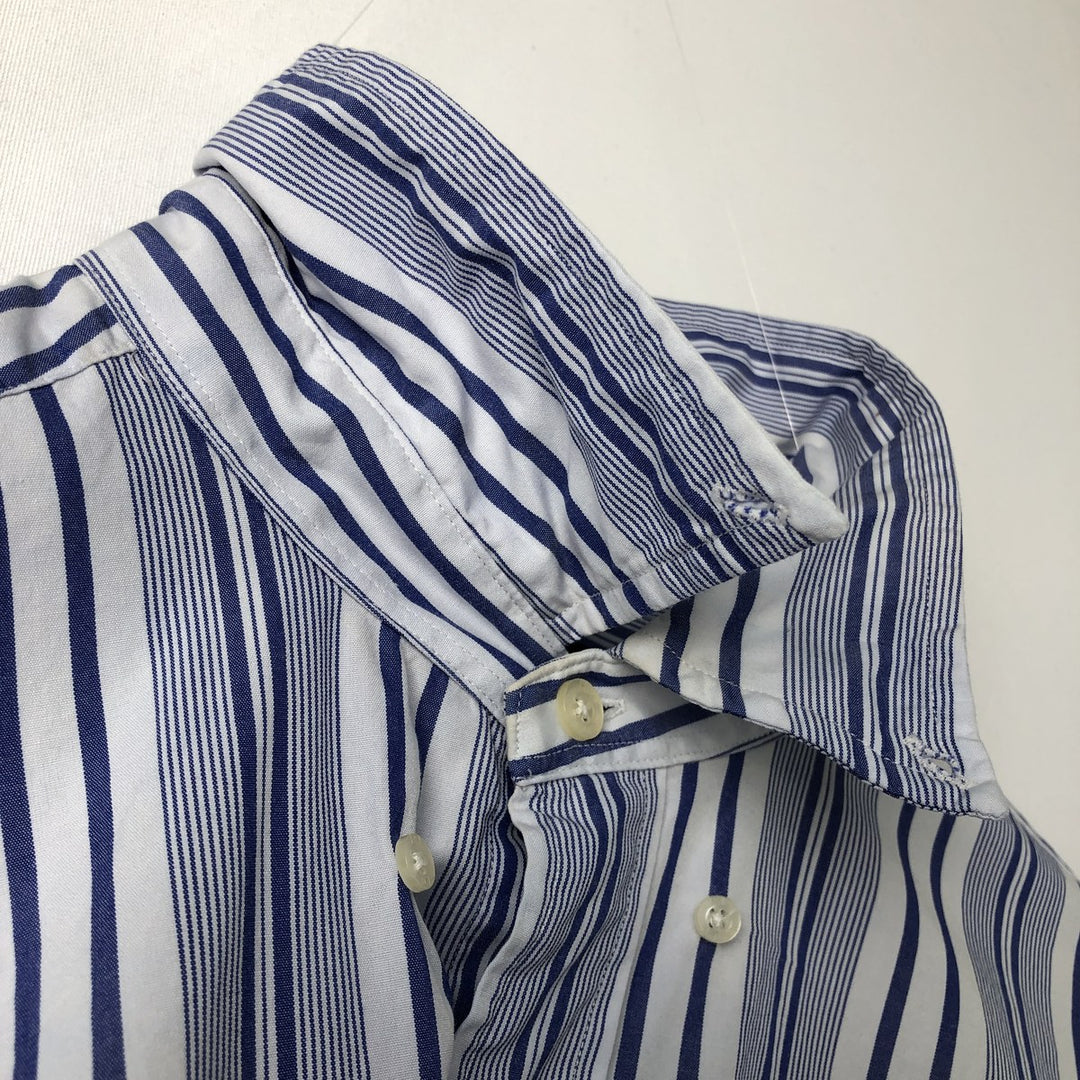Ralph Lauren GOLF BLAKE Stripe Pattern Long-Sleeve Button-Down Stripe Shirt, Men's Size L (approx.) cotton Purple type blue-purple Vintage Second Hand