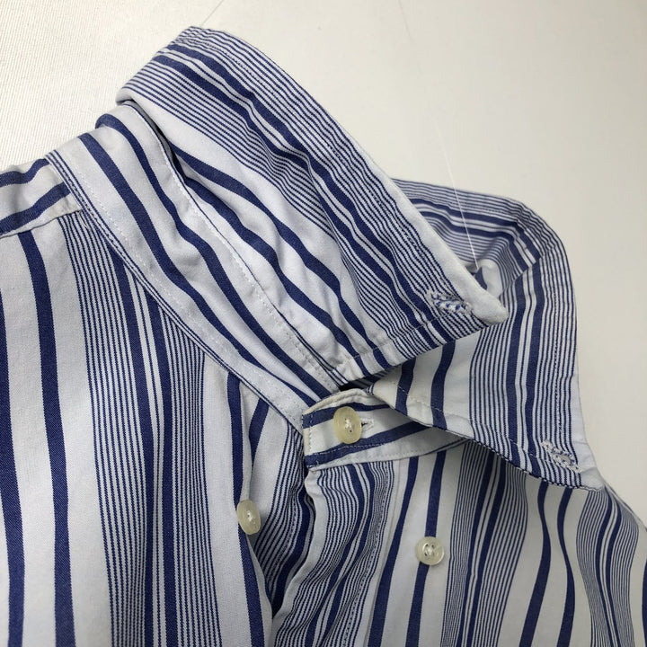 Ralph Lauren GOLF BLAKE Stripe Pattern Long-Sleeve Button-Down Stripe Shirt, Men's Size L (approx.) cotton Purple type blue-purple Vintage Second Hand