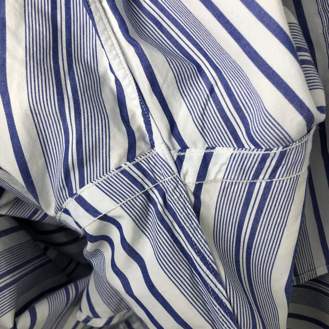 Ralph Lauren GOLF BLAKE Stripe Pattern Long-Sleeve Button-Down Stripe Shirt, Men's Size L (approx.) cotton Purple type blue-purple Vintage Second Hand