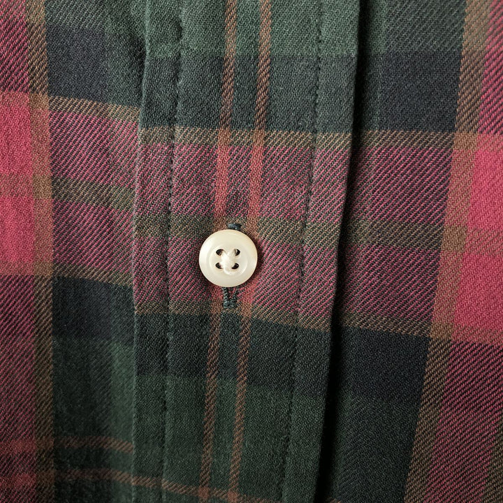 Ralph Lauren BLAIRE long sleeve button down check shirt, men's size L cotton red type Vintage Second Hand