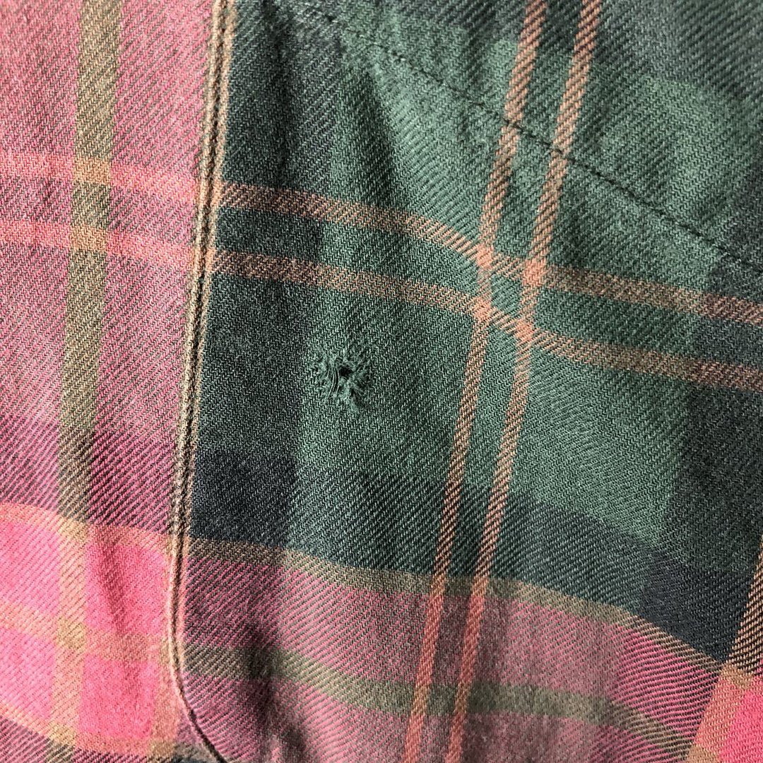Ralph Lauren BLAIRE long sleeve button down check shirt, men's size L cotton red type Vintage Second Hand