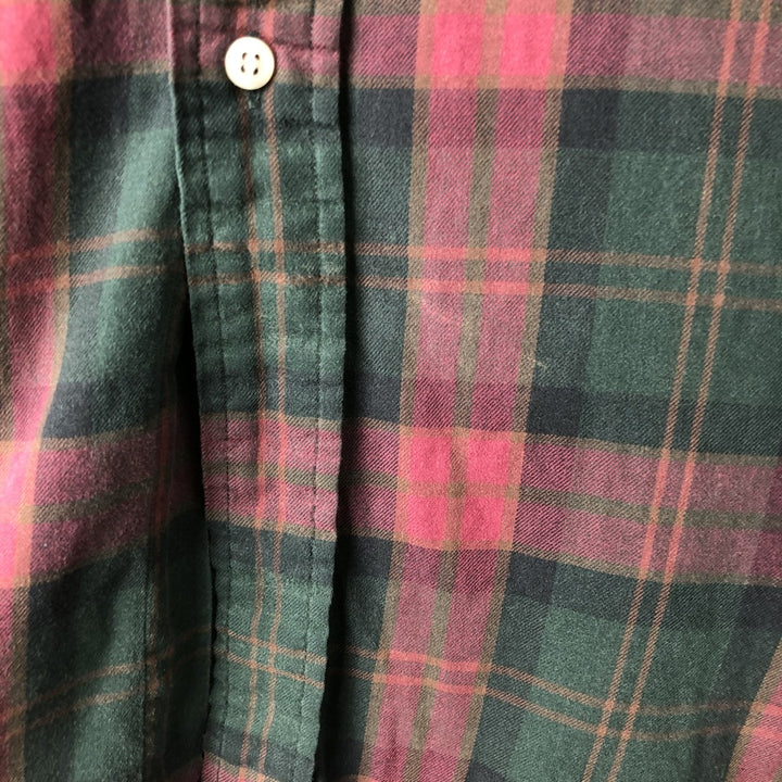 Ralph Lauren BLAIRE long sleeve button down check shirt, men's size L cotton red type Vintage Second Hand