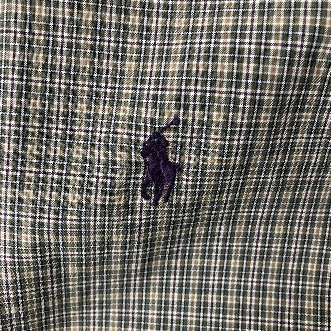 Ralph Lauren Classic Fit Long Sleeve Button Down Check Shirt, Men's Size L cotton brown type Vintage Second Hand