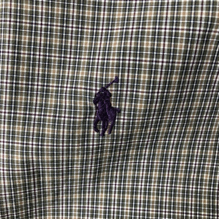 Ralph Lauren Classic Fit Long Sleeve Button Down Check Shirt, Men's Size L cotton brown type Vintage Second Hand