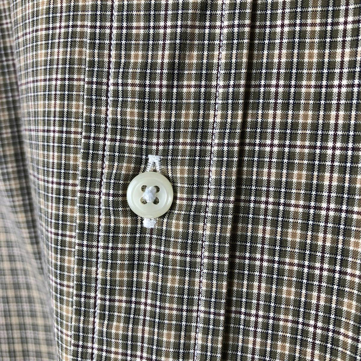 Ralph Lauren Classic Fit Long Sleeve Button Down Check Shirt, Men's Size L cotton brown type Vintage Second Hand
