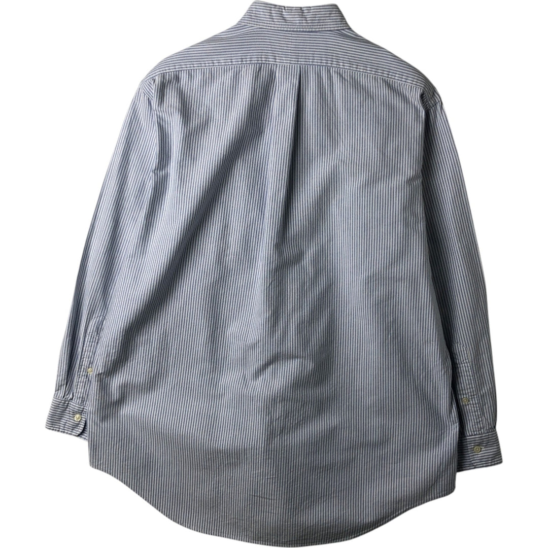Ralph Lauren long sleeve button down striped shirt, men's size L cotton white type Vintage Second Hand