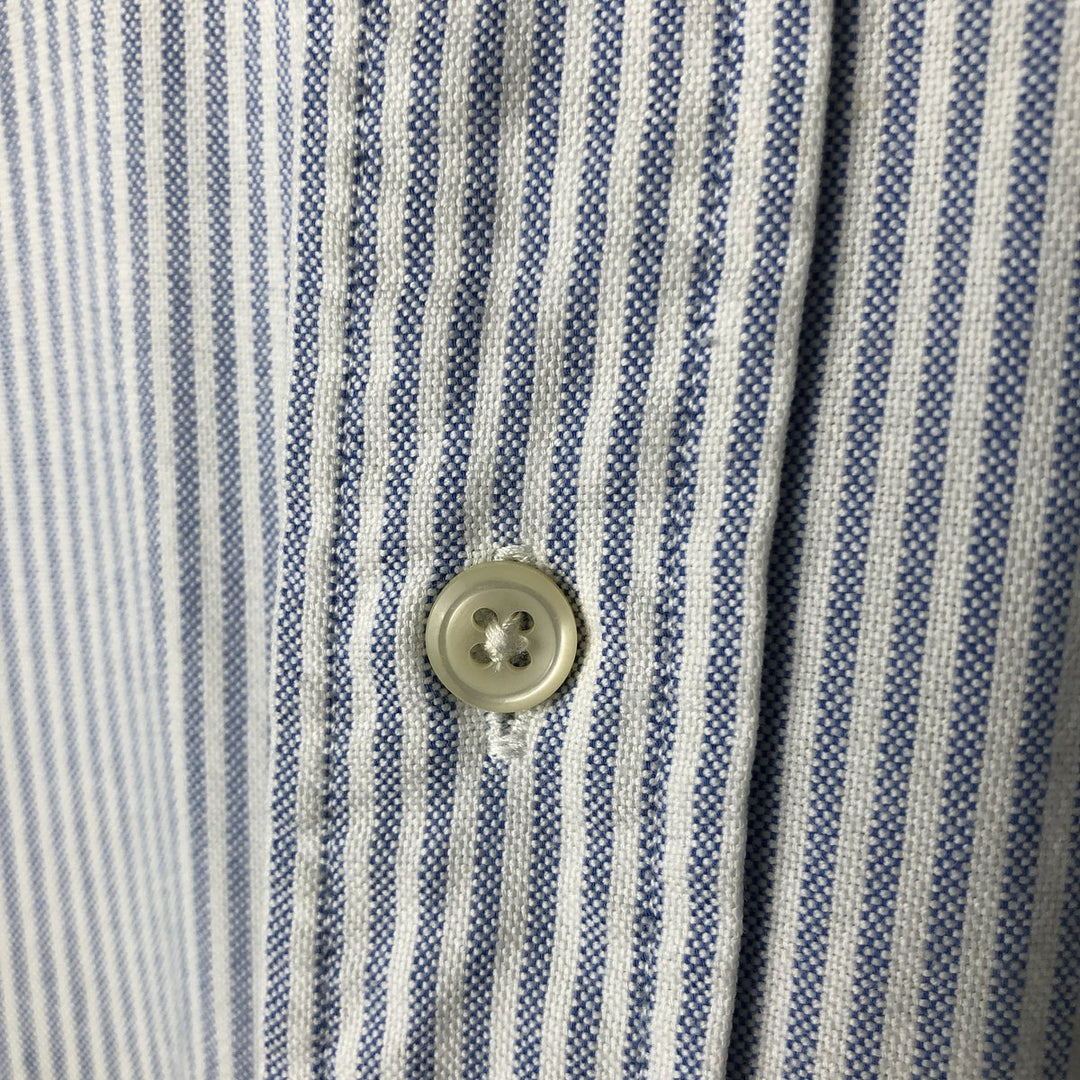 Ralph Lauren long sleeve button down striped shirt, men's size L cotton white type Vintage Second Hand